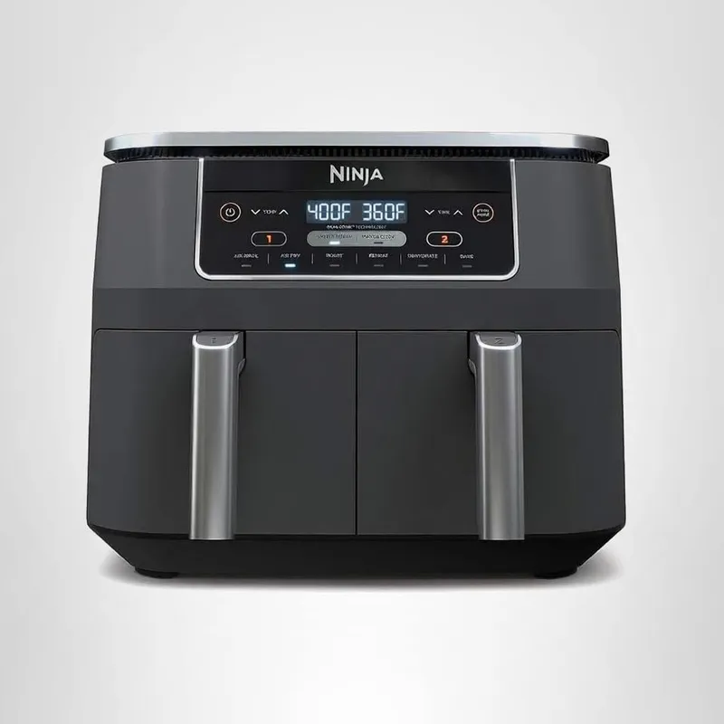 Ninja DZ201 Foodi 8 Quart 6-in-1 DualZone 2-Basket Air Fryer with 2 Independe...